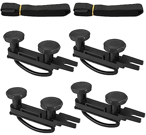 Funmo 4Pcs Universal Roof Box Car Van Mounting Fitting Set, Roof Box U Bolts Clamps, Roof Box U Bolts with 8 Heavy Duty Lock Nuts and 2 Bandages, Roof Bar Mounting U Bracket 
