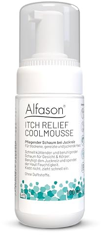 Alfason Itch Relief Coolmousse 100ml – Für trockene, gereizte und juckende Haut. Spendet Feuchtigkeit und beruhigt juckende und empfindliche Haut in 60 Sekunden