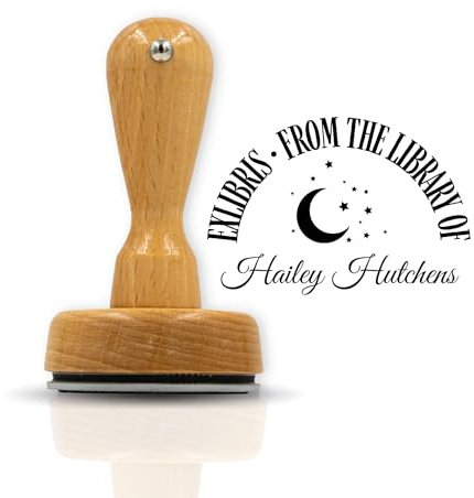 JUST REFINE® Exlibris Stempel Personalisiert - Buch Stempel 'From The Library Of' - Individuell mit deinem Namen (Design 5, 40mm)