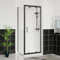 Aquariss 700x700mm Pivot Shower Door Enclosure Reversible Screen + Side Panel 6mm Shower Glass Self Clean Square Cubicle Door Matte Black Frame