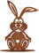 Meanju Gartenstecker Osterhase 30 x 20 cm, Rost Osterhasen Figur, Gartendeko, Frühling Dekoration