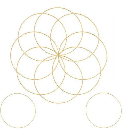10 Stück 25cm Goldene Metallringe zum Basteln – Robuste Metall Ringe für Traumfänger, Makramee, Floristik, Wickeltechnik, Hochzeitskranz und DIY Deko