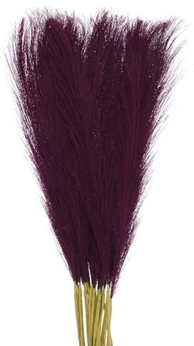 sourcing map 25Pcs Faux Pampas Grass,21/55cm Fluffy Fake Pampas Grass Decor Tall Artificial Pampas Grass for Living Room Party Wall Vase Wedding Decoration,Dark Purple