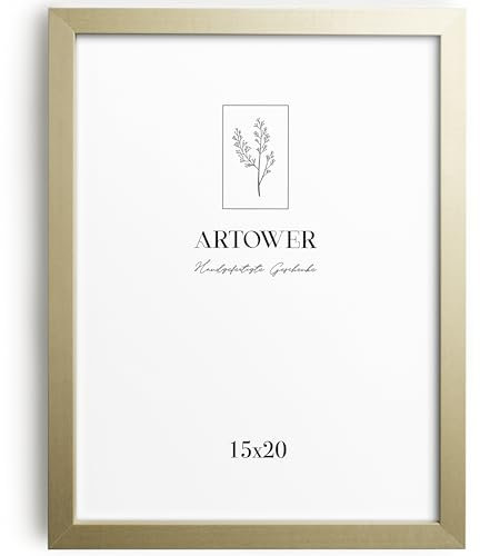 artower® Cadre Photo Bois Clair 15x20cm | Cadre avec Verre Acrylique Transparent 15 x 20 cm | Petit Tableau 15x20 | Mural Salon, Chambre, Décoration Dessin, Diplôme ou Cadeau d’Anniversaire