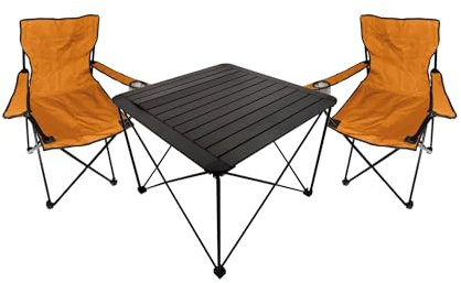 Mojawo 3tlg Campingmöbel Set Camping Festival L70xB70xH56cm 1x Campingtisch Campingstühle Stoff Oxfort klappbar