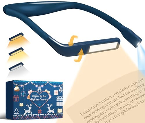Hals Leselampe Buch LED Buchlampe: Leselampe Bett Stricklampe 3 Farben Buchlampe, Halslampe Leselicht Hals Nackenlampe für Lesen Stricken Häkeln, Adventskalender Weihnachtsgeschenke für Männer Frauen