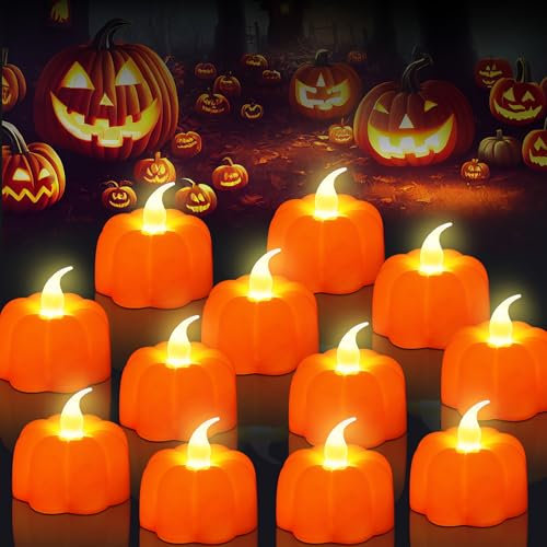 OWill 12 Calabaza Halloween, Calabazas Halloween, Decoracion Halloween Exterior, Calabaza Halloween con Luz, Halloween Calabaza para Halloween, Navidad, Acción de Gracias y Fiestas