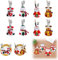 Zempertoopa 8 bolsas para cubiertos de Navidad, soporte para cubiertos, Papá Noel, reno, muñeco de nieve, para cuchillo y tenedor, decoración navideña