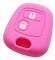 XEBRAD 2 Button Silicone Key Cover, for Citroen, C1 C2 C3 C4 XSARA, PICASSO, for Peugeot, 106 107 206 207 307, for Toyota, AYGO car key shell(Pink)