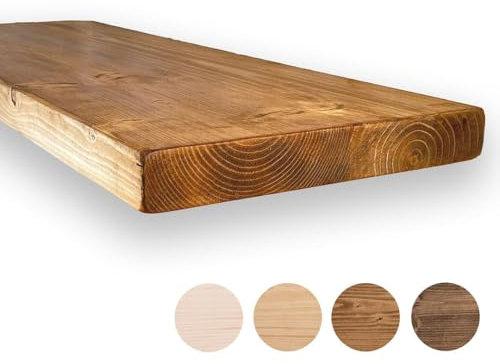 MoonTree Rustikales schwebendes Regal, 120 cm x 30 cm x 3.8 cm, Unbehandelt