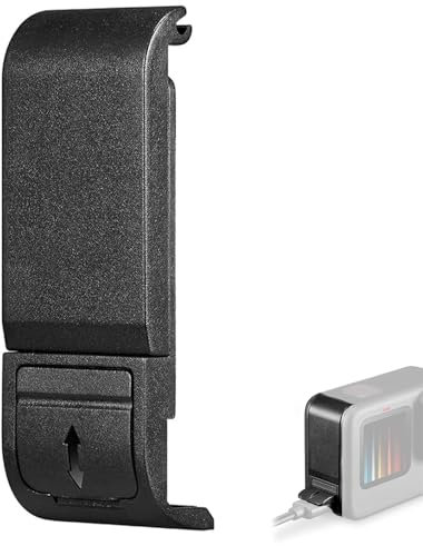 Tapa de Batería Compatible con GoPro Hero 13 12 11 10 9, Anti-Polvo Tapa Lateral Puerta Lateral Cubierta de Batería de Repuesto Extraíble con Puerto Tipo C Accesorio Compatible con GoPro, Negro, 1 Uds
