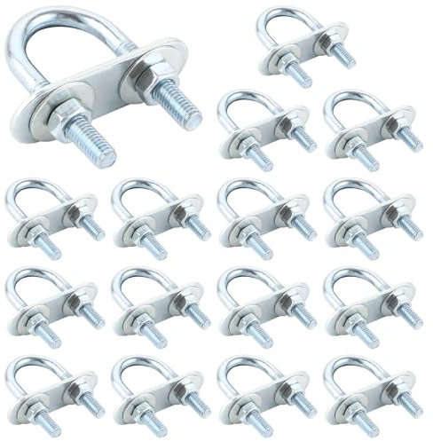 GBACHOOSE 16 Stück Runde U-Bolzen Bügelschrauben M6, U Bügel Mit Gewinde m6, U Bolzen Für Autoreparaturen, Bootsreparaturen, Anhänger