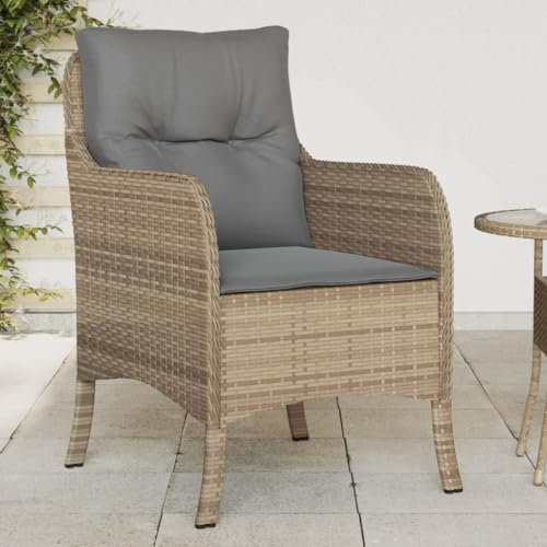 2 Stück Outdoor Sofa Stühle mit Kissen Bequeme Gartenmöbel für Terrasse Mix Big Poly Rattan Typ 2