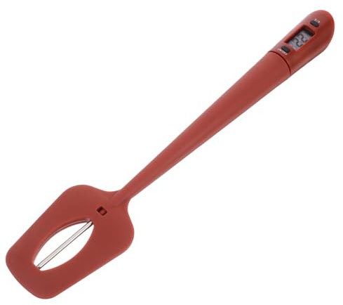 MUCKLILY Silikonspatel Mit Thermometer Küchen-werkzeug Tragbares Thermometer Für Backen Marmelade Und Schokolade Präzise Temperaturanzeige Weicher Und Langlebiger Spatel