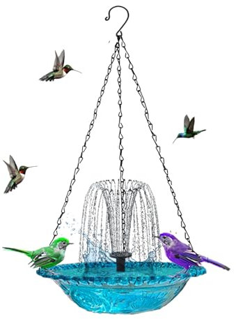 Fontaines solaires pour Bains d'oiseaux, Fontaine à Eau pour Oiseaux à énergie Solaire, Bol d'eau extérieur à énergie Solaire, Fontaine de Bain Colibri à énergie Solaire pour Balcon terrasse