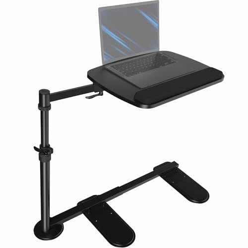 VIVO DESK-ST02C - Tavolo girevole da 50,8 cm, scrivania per computer portatile, postazione di lavoro reclinabile con braccio oscillante regolabile in altezza, colore: nero