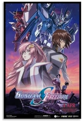 HDASURWORHRHI Mobile Suit Gundam Seed Freedom-Poster, dekorative Leinwand, Vintage-Kunst, Raumdekoration, gedrucktes Poster, 30 x 45 cm, ungerahmter Stil