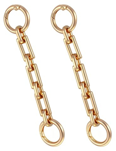 Thinp 2 Stück Taschenverlängerung Gold, Verlängerungsketten Metall Geldbörsenkette Bag Extender Chain Geldbörsenkette Verlängerung Taschenverlängerungskette für Taschenriemen Ersatzzubehör(120mm)