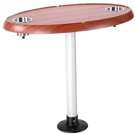 Aramox Ponton-Bootstisch mit 2 Getränkehaltern, Abnehmbarer Ersatz für Boote, Yachten, Ponton-Wohnmobile, Wohnmobile, 750 Mm X 450 Mm