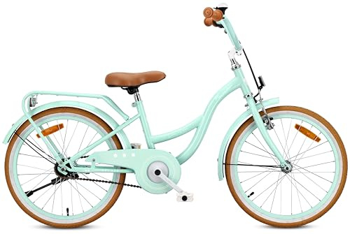 sun baby Flower Bike Retro Girls Bike 12/14/16 Inch | Steel frame, V-brakes, mudguards, chain guard, headlight and bell