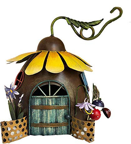 Metall Fee Sonnenblume Haus Outdoor Garten Terrasse Skulptur Dekorative Ornament