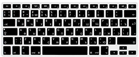 WYGCH Russian Language Keyboard Cover for MacBook Pro 13 15 17 (with or w/Out Retina Display) Silicone Skin for iMac and Air 13,European Version-Russian/English Cyrillic