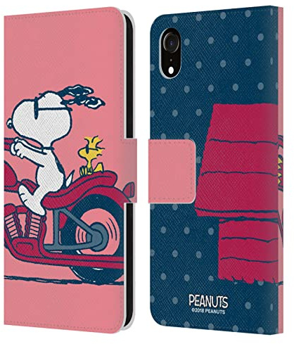 Head Case Designs Offizielle Peanuts Snoopy & Woodstock Halbzeiten Und Gelächter Leder-Wallet-Hülle Kompatibel mit Apple iPhone XR