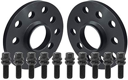 Distanzscheiben Set 40mm (2x20mm) schwarz eloxiert mit Radschrauben für VAG Fahrzeuge
