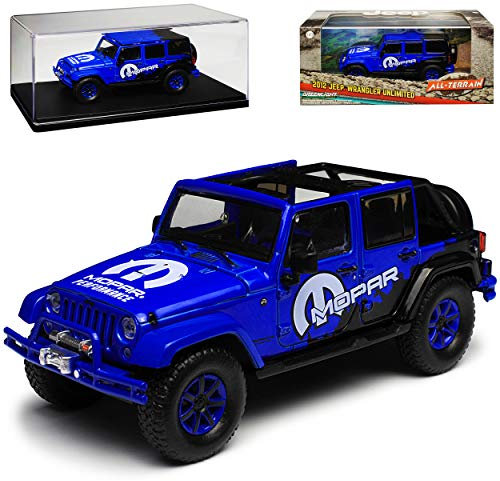 Greenlight Jeep Wrangler Unlimited Rubicon JK 5 Türer Blau Mopar 2007-2018 1/43 Modell Auto