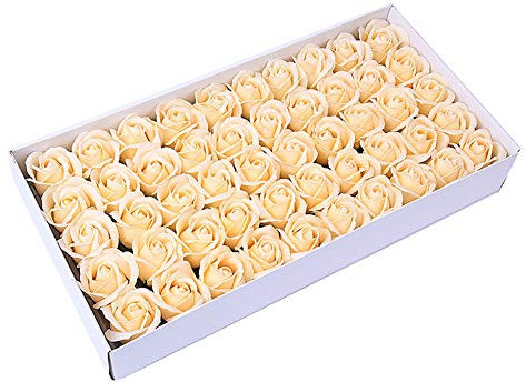 50 Stück Seife Rose Blume – Flora-Duftseife Rose Blume – Pflanzenöl Seife, Geschenk für Jahrestag/Geburtstag/Hochzeit/Valentinstag Box
