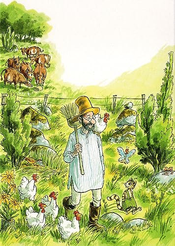 Taurus Kunstkarten Postkarte Pettersson und Findus: Huhn landet auf Pettersson