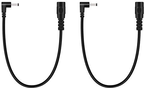 Fancasee 2 Pack 3.5mm x 1.35mm DC Power Extension Cable 90 Degree Right Angle Extension Cord Male to Female Plug Jack Power Supply Adapter Cable for CCTV Security Camera Surveillance LED Strip