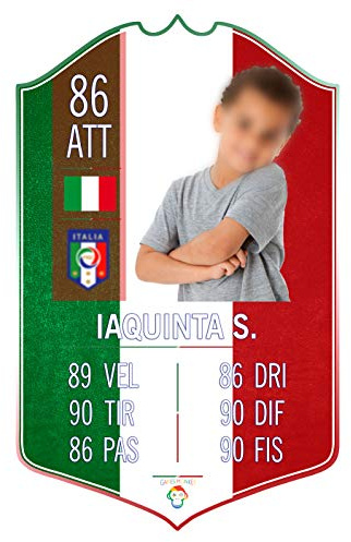 Adesivo Murale - Card Personalizzata FUT Player - Plug Calcio Soccer Cameretta Idea Regalo Squadra del Cuore Calciatore Bambino (Italia)