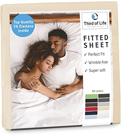 Premium Spannbettlaken 150x200 cm I Aus natürlicher und weicher Baumwolle I Das atmungsaktive Bettlaken BENE ist fussel- & faltenfrei I Designed in Germany I Jersey Bettbezug I 20 cm Höhe, 150x200cm