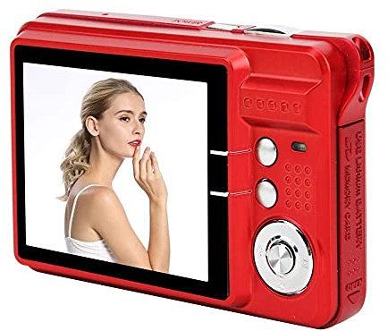 Appareil Photo numérique Carte Zoom 8X Appareil Photo numérique 18 MP 2,7 Pouces Écran LCD Prise en Charge maximale Carte mémoire 32 Go Microphone intégré Appareil Photo Selfie(Rouge)