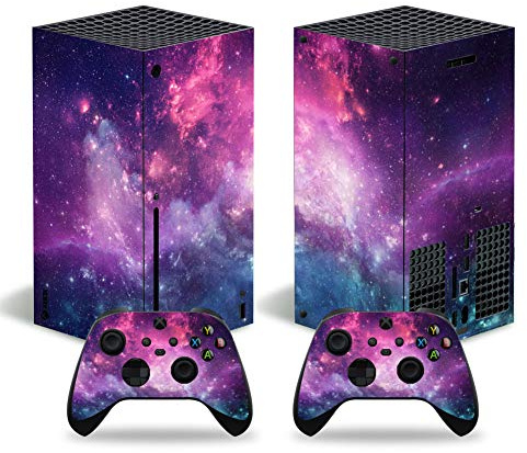 SKINOWN - Pellicola protettiva adesiva per console Xbox Series X, colore: Viola rosso nebulosa