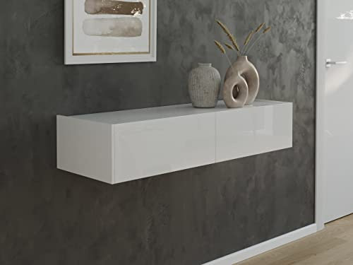 emotion Hängekonsole Sideboard Urban Slimline 2 Push-to-open Einzüge lackiert Weiß Hgl