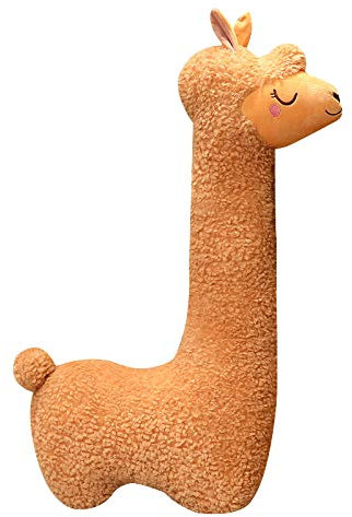 Alpaka Kuscheltier | Weich Stofftier Plüschtier Tier Kissen | Niedliches Plüsch Spielzeug | Dekoration Plüschkissen Schlafkissen Für Sofa Kinderzimmer | Geschenke für Baby Kinder Damen (Braun 130CM)
