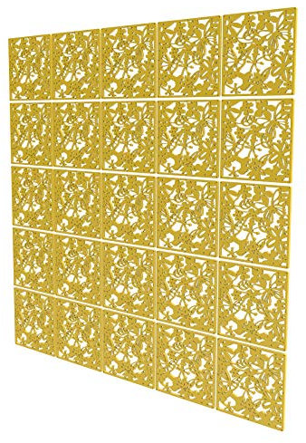 25 Pcs Raumteiler Hängend - 202x202cm - Gelb Raumtrenner Schlafzimmer Blütenblatt Raumtrenner Schlafzimmer für Schlafzimmer, Badezimmer