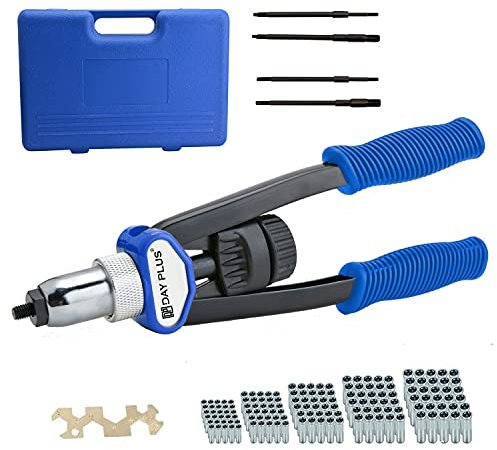 Nietmutternzange Set Profi Nietenzange,Nietmutternzangen Stahl,Nietzange Set ink.150 Nietmuttern je 30 Stück x M5 M6 M8 M10 M12,Nietsatz für Automobile und Möbel