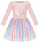 Robe Fille Rose Arc-en- Colorful Escargot Sucette Sequin Manche Longue 7 Ans