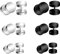 LAURITAMI 6 Pairs 16G Edelstahl Ohrstecker Stud Set Creolen Tunnel Ohrringe Fake Ears Plugs Schwarz Silber Schraube Helix Tragus Piercing 4-12mm