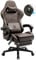 GTPLAYER Gaming Stuhl, Ergonomischer Gaming Sessel Schreibtischstuhl PC Gamer Racing Stuhl mit Fußstütze Lautsprecher Musik Bürostuhl bis 150kg belastbar Hellbraun