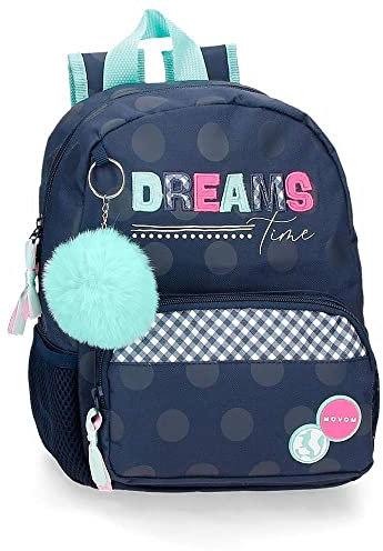 Movom Dreams Time Vorschulrucksack, anpassbar, Blau, 23 x 28 x 10 cm, Polyester, 6,44 l, blau, Rucksack für die Vorschule, anpassbar an den Trolley
