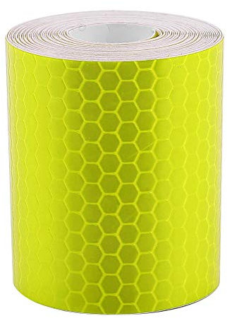 Buachois Fahrrad Reflektierende Aufkleber 5cm x 3m 6 Farben Selbstklebend Wasserdicht Sicherheit Radaufkleber Outdoor Fahrrad Reflektorband für Fahrräder Motorrad Dekoration(Gelb)