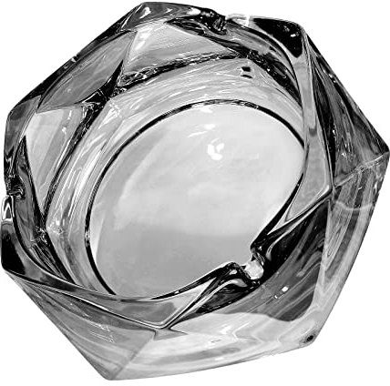 Aschenbecher aus Glas für Zigaretten, Tischaschenbecher und moderne Dekoration für Zuhause, Büro, Bar, Restaurant, drinnen und draußen (Grau, große Größe)