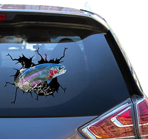 Forellenangel-Auto-Aufkleber, Forellenangeln, Stoßstangen-Aufkleber, cooler Vinyl-Kühlschrank-Aufkleber für Babys, zum Reinigen der Rückseite