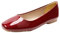 ANUFER Damen Ballerinas Quadratischer Zeh Mikrofaser-Leder Schlüpfen Kleid Pumps Schuhe Burgund Patent SN0707127 EU40
