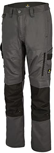 Hans Schäfer Workwear HSW Smart – Lange Arbeitshose für Herren – Modische Cargo-Bundhose mit Knietaschen und Cordura-Verstärkung – Stretch-Slim-Fit – Grau, 29