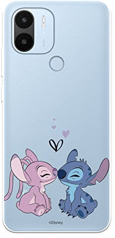 Schutzhülle für Xiaomi Redmi A1, offizielles Lizenzprodukt von Lilo & Stitch, Angel & Stitch, Kuss zum Schutz Ihres Handys, flexible Silikonhülle mit offizieller Lizenz